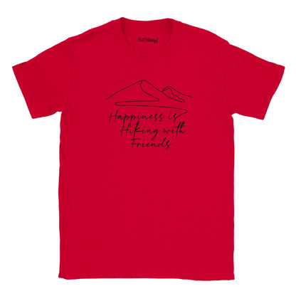 Happiness is Hiking with Friends Mountain Mantra Walking & Hiking T Shirt