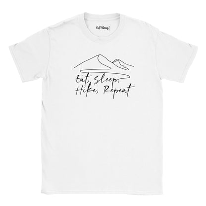 Eat, Sleep, Hike, Repeat Mountain Mantra Walking & Hiking T Shirt