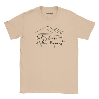 Eat, Sleep, Hike, Repeat Mountain Mantra Walking & Hiking T Shirt