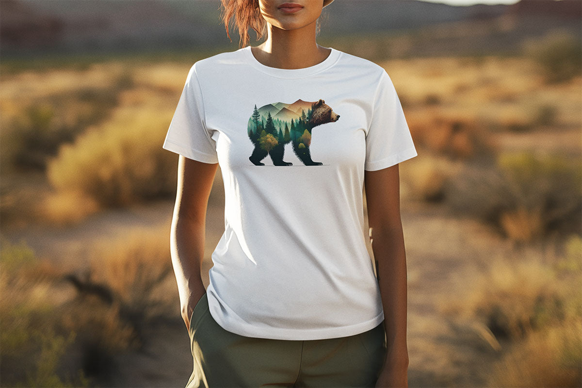 Bear Landscape Walking & Hiking T Shirt