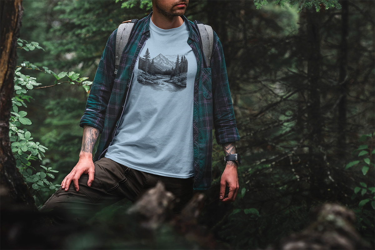 Mountain Scene Walking & Hiking T Shirt