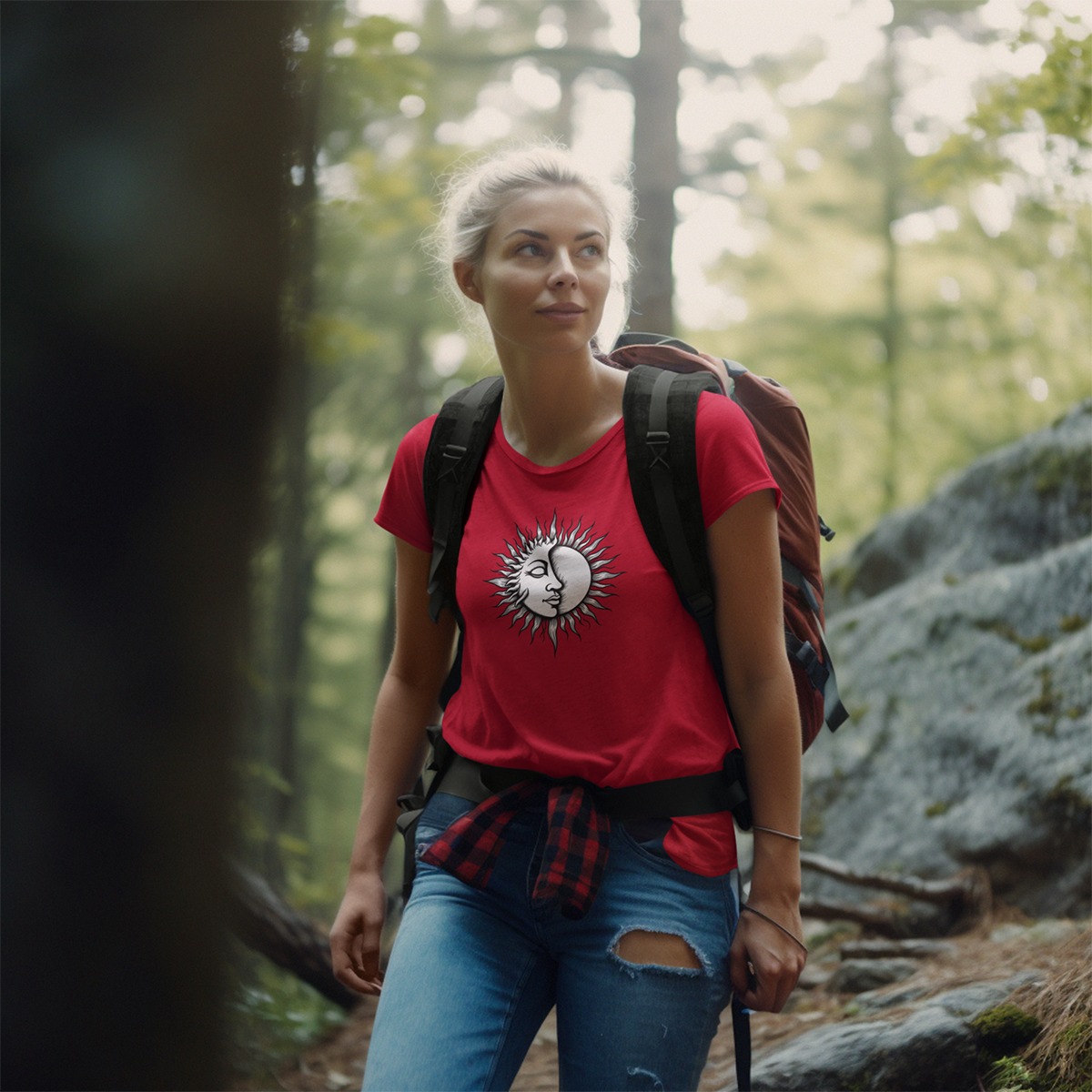 Sun and Moon Walking & Hiking T Shirt