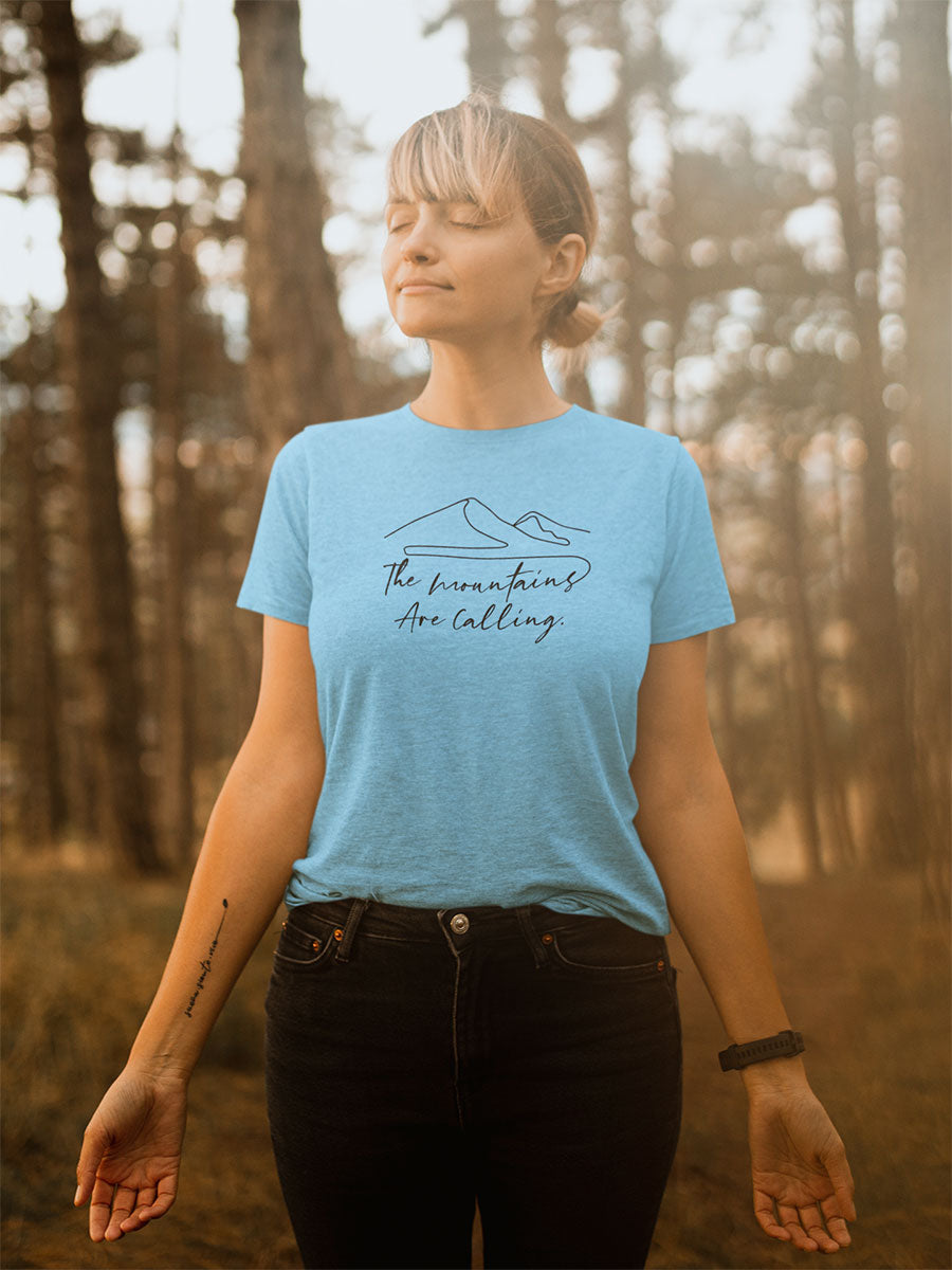 The Mountains Are Calling Mountain Mantra Walking & Hiking T Shirt