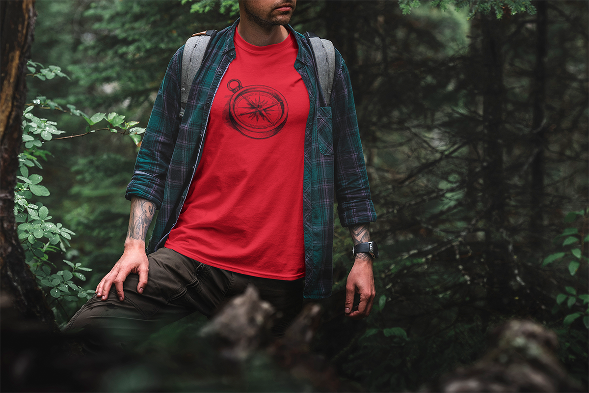 Compass Walking & Hiking T Shirt