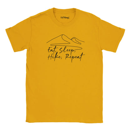 Eat, Sleep, Hike, Repeat Mountain Mantra Walking & Hiking T Shirt