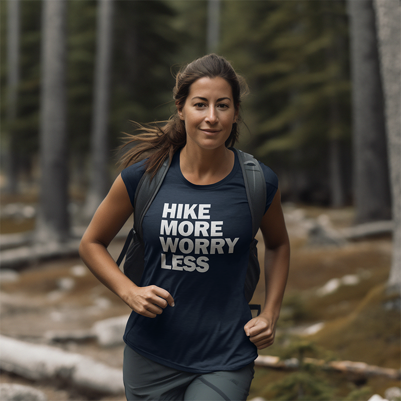 Hike More Worry Less Walking & Hiking T Shirt