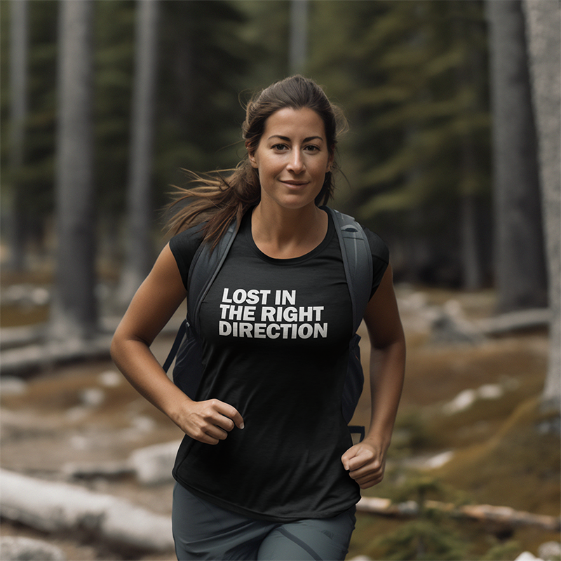 Lost In The Right Direction Walking & Hiking T Shirt