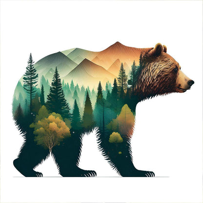 Bear Landscape Walking & Hiking T Shirt