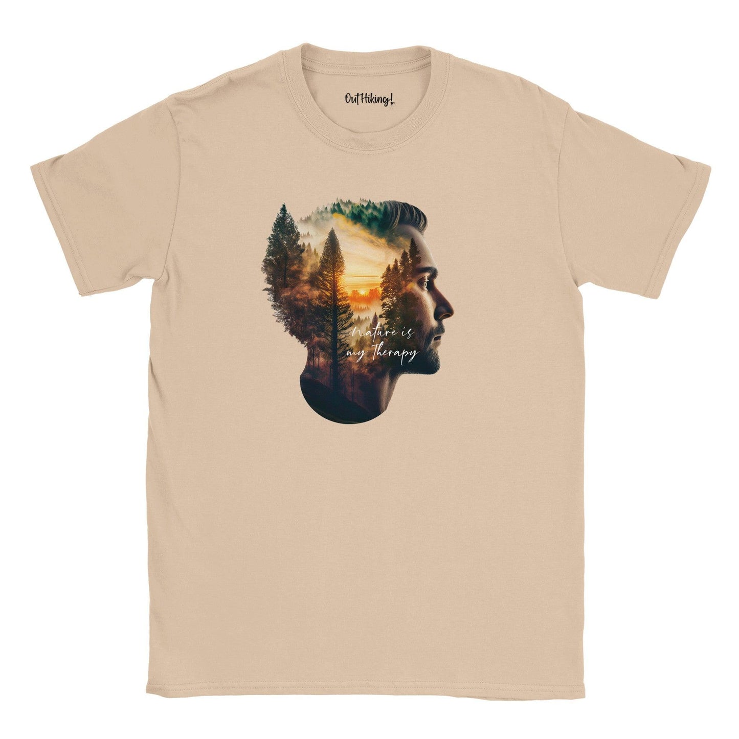 Nature Is My Therapy Slogan Male Walking & Hiking T Shirt