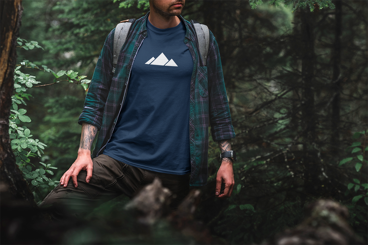 Geometric Mountain Walking & Hiking T Shirt