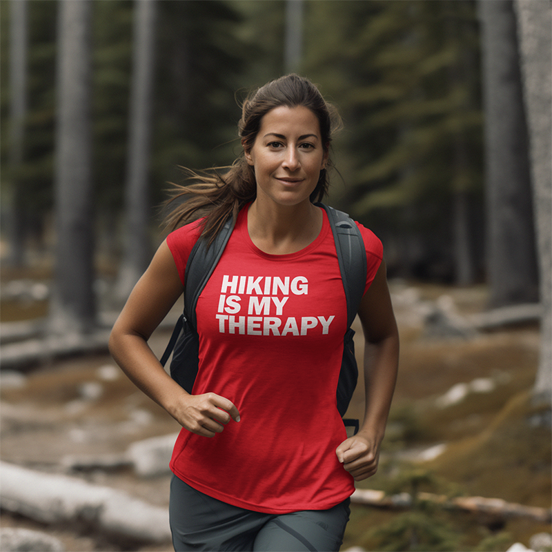 Hiking Is My Therapy Walking & Hiking T Shirt